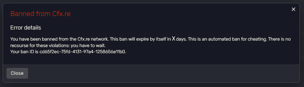 Banned from Cfx.re